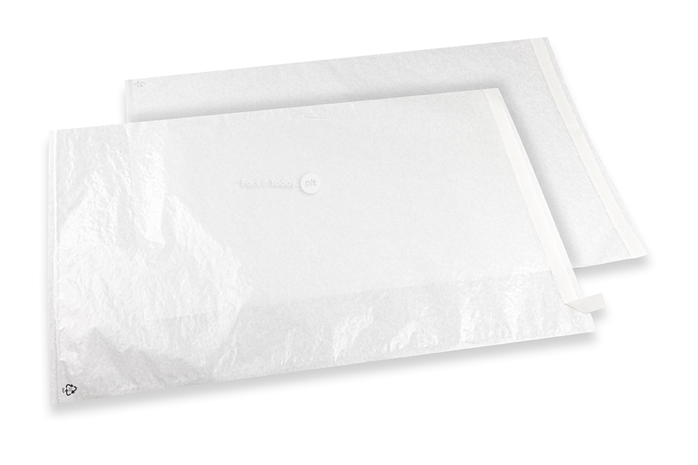 Bolsas pergamino (glassine) blancas con tira autoadhesiva - 340 x 500 mm