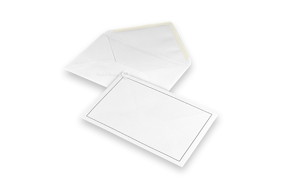 Sobres de luto - Blanco + ribete sencillo, 120 x 185 mm