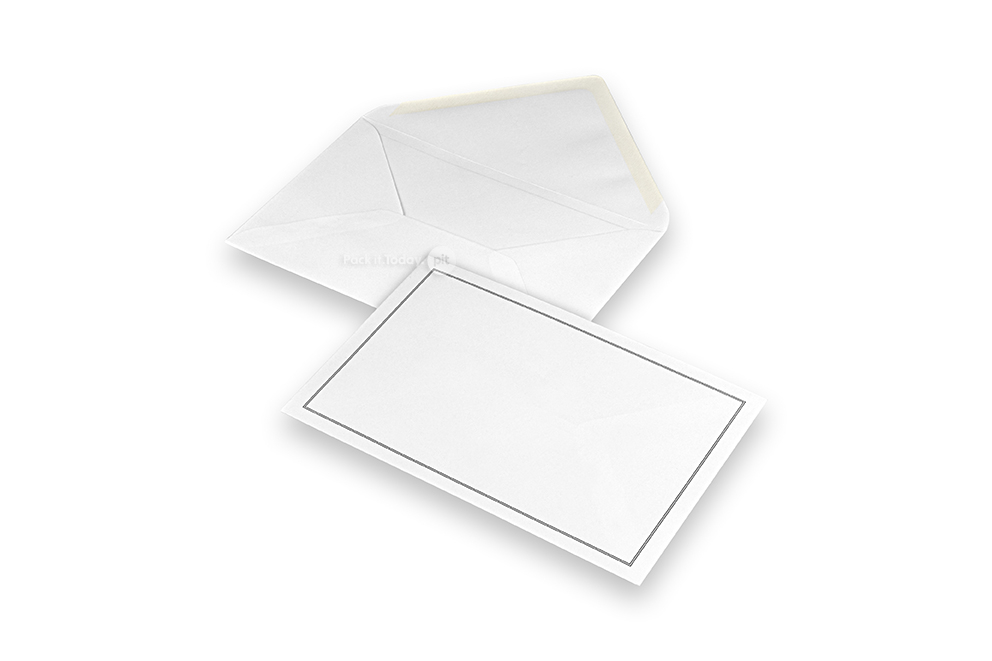 Sobres de luto - Blanco + ribete doble, 120 x 185 mm