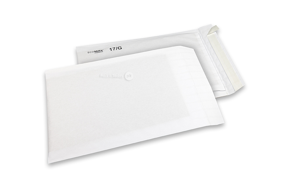 Sobres acolchados de papel Ecomax - 230 x 340 mm, 17/G, blanco