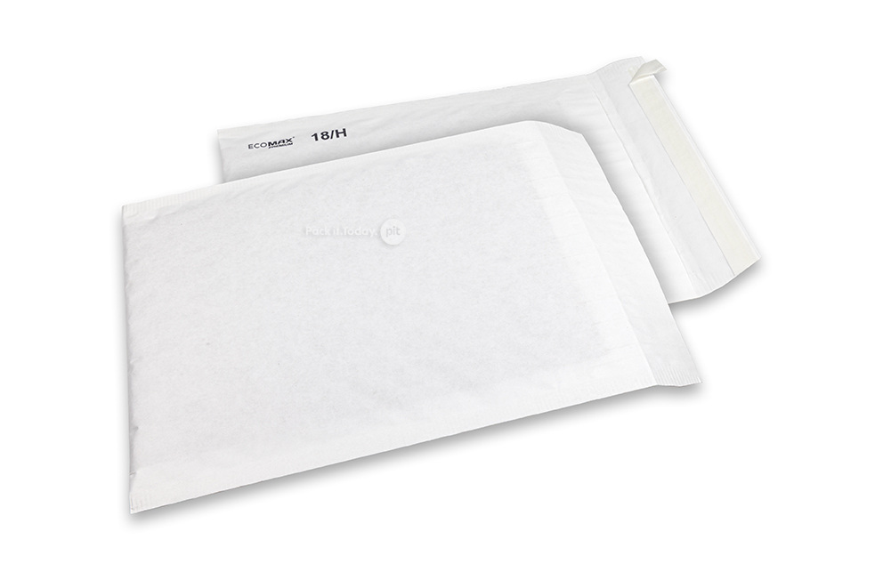 Sobres acolchados de papel Ecomax - 270 x 360 mm, 18/H, blanco