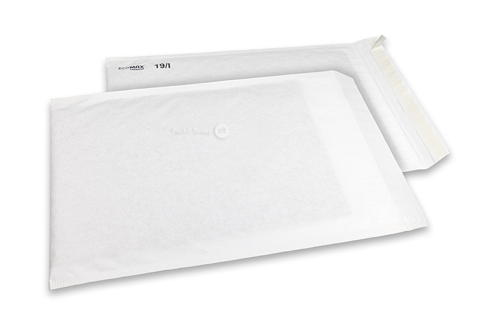 Sobres acolchados de papel Ecomax - 300 x 445 mm, 19/I, blanco