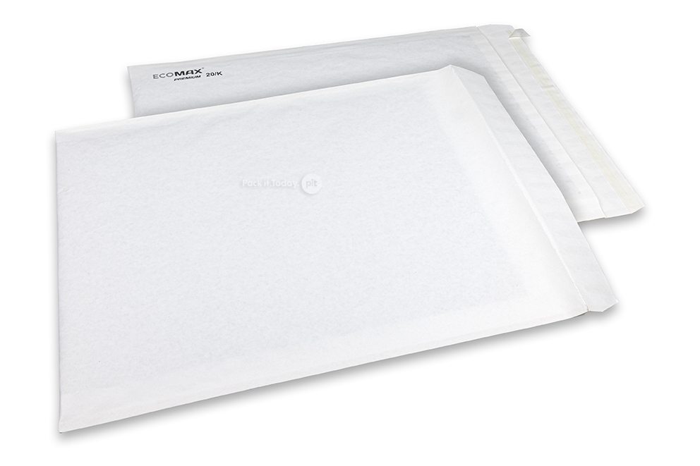 Sobres acolchados de papel Ecomax - 350 x 470 mm, 20/K, blanco