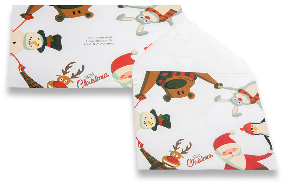 Sobres para tarjetas de Navidad - Personajes de Navidad